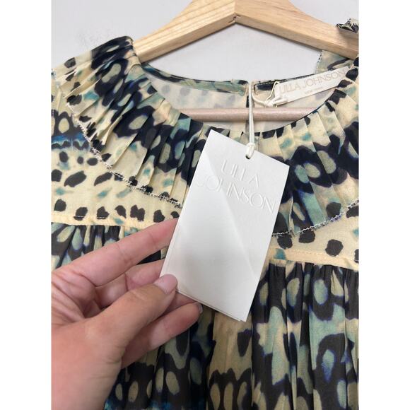 NWT Ulla Johnson Miri Abstract-Print Shift Silk Mini Dress Mariposa Size: 8 - Picture 4 of 8